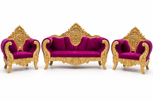 Ensemble de canapés de mariage de luxe style Maharaja, ensemble de chaises trônes royaux pour la scène de réception et la scène de mariage, Australie - Product Image 2