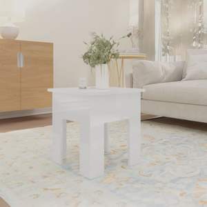 Table basse moderne en bois d'ingénierie blanc laqué, style contemporain - Product Image 3