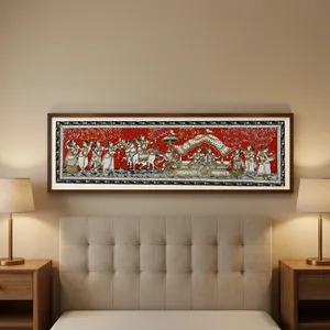 Décoration Murale Artisanale Indienne pour Cérémonies Divines - Origine Orissa - Idéale pour Intérieur et Salon - Product Image 4