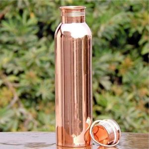 Juego de botella de agua de cobre puro con 2 vasos - Recipiente de cobre ayurvédico a prueba de fugas de 1000 ml para beneficios para la salud y set de regalo deportivo - Product Image 2