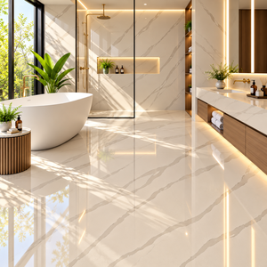 Dalle de comptoir de cuisine ou îlot en quartz artificiel Calacatta Incise, aspect marbre, découpée sur mesure, épaisseur 15-30 mm - Product Image 6
