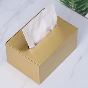 Bold Blossom Eco-friendly Brass Metal Electroplating High-<b>end</b> Decorative Living Room <b>Table</b> Rectangular Tissue Napkin <b>Storage</b> Box - Product Image 6