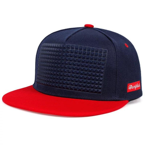 Unisex <b>Navy</b> Blue Mesh Baseball Cap With White Raised Rubber Logo Adjustable Fit Casual Style - Product Image 4