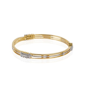 Par de Brazaletes de Moissanita Chapados en Oro de 22K, Estilo Bollywood Punjabi, Brazaletes de Novia Indios Tradicionales, Venta al por Mayor - Product Image 3