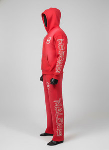 Survêtement décontracté à capuche pour homme, idéal pour l'entraînement sportif, haute qualité, délavage acide, broderie de logo personnalisée, respirant, design tendance - Product Image 3