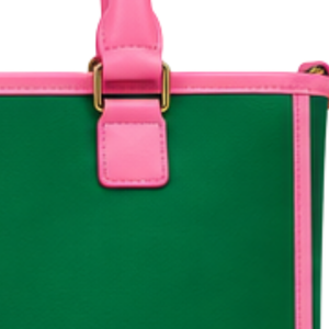 Sac à main rose et vert pour femme, inspiré des sororités, avec motif graphique lettres, sac fourre-tout tendance, sac à bandoulière avec double poignée élégante - Product Image 5