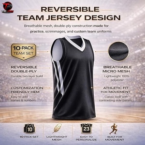 Camiseta de Baloncesto para Hombre, sin Mangas, Cuello en V, Malla de Secado Rápido, Uniforme de Equipo, Logotipo Personalizado, Camiseta Deportiva - Product Image 5