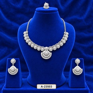 MOLL JEWELLERS – ensemble de bijoux classiques tibétains en Zircon plaqué platine, collier, boucles d'oreilles, design géométrique pour femmes, mariage, A-23499 - Product Image 4