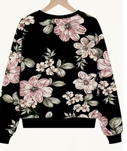 Sudadera de Algodón y Bambú de 180g para Mujer, Diseño Casual con Bloques de Color, Cuello Redondo Asimétrico y Estampado de Dibujos Animados, Suave y Cómoda, para San Valentín - Product Image 5