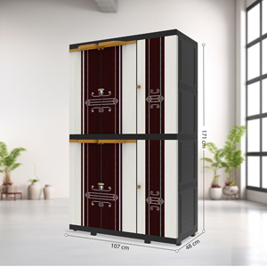 Grande armoire en plastique démontable, armoire de rangement portable pour vêtements, grande capacité, organisateur de chambre à coucher, design moderne - Product Image 6