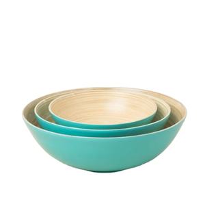 Cuencos de bambú hechos a mano de color multicolor impresionantes superventas de alta calidad mayorista para hacer ensaladas frutero - Product Image 1