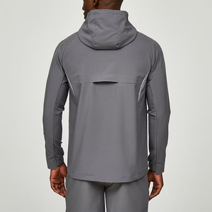 Veste de sport décontractée pour homme, coupe-vent légère à fermeture éclair, extensible, à capuche, pour activités de plein air et entraînement - Product Image 3