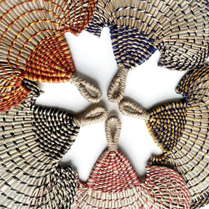 Éventail sans lame en feuilles de palmier et jonc de mer tressé à la main, texture naturelle, écologique, portable, pour événements professionnels en extérieur - Product Image 6