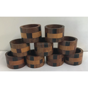 Ronds de serviette en bois sculptés sur mesure porte-serviette de luxe pour restaurant de Falak World Export - Product Image 3