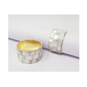 Anillos de Servilleta de Lujo con Madreperla, Elegantes Decoraciones de Mesa con Incrustaciones de Conchas Naturales para Bodas, Banquetes, Eventos en Destinos Costeros, Venta al por Mayor - Product Image 3