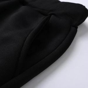 Men's Red Hooded Zip-Up Sweatshirt With <b>Black</b> Jogger <b>Pants</b> Casual Tracksuit Set Solid Color Full Sleeve Autumn Wear - Product Image 4