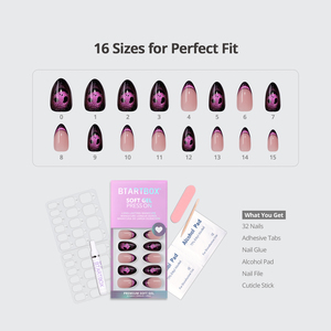 BTARTBOX Faux Ongles de Luxe Halloween à Presser, en Gel Souple Faits Main, Gothiques Courts 3D, Vente en Gros - Product Image 4