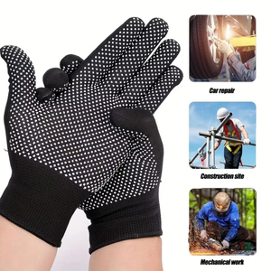 Dotted Gloves Custom Logo Cotton Safety Gloves Anti Slip Working Gloves Factory Supply <b>PVC</b> Coated Dotted Gloves - Product Image 1