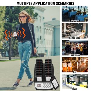 Sistema Pager Wireless per Ristoranti, Raggio d'Azione 500m, per Gestione Code Clienti, Funzioni di Attesa Clinica, Beeper con Vibrazione per Clienti - Product Image 6
