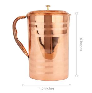 Copper jug set for premium nature inspired hosting water serving metal set with glasses durable reusable kitchen dining - Product Image 4