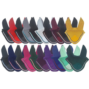 Cache-oreilles professionnel pour cheval, en maille noire, avec protection anti-mouches et patch holographique pour la protection à l'équitation - Product Image 6
