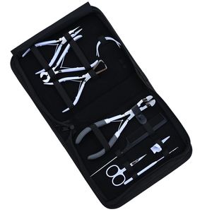 Professional Hair Extension Tools Kit Tape Plier Keratin Bond Cutter Sewing <b>Needle</b> Scissor Finger Comb Hook Stainless Steel - Product Image 1