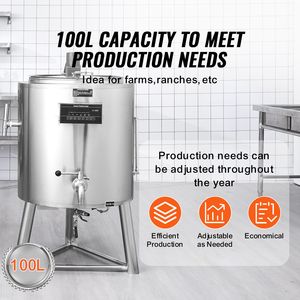 Pastorizzatore Professionale per Latte da 100L, Grado Commerciale, in Acciaio Inox 304 per Pastorizzazione di Uova e Birra - Product Image 4