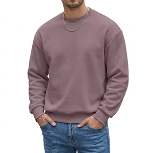 Sweatshirts Pure Cotton Solid Round Neck Sweater Simple Pullover Casual Sportwear Basic Cotton Blended Easy To Wear Sweatshirt - Product Image 5