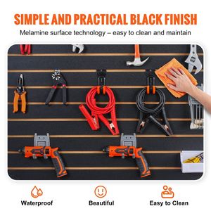 Heavy Duty 4 ft X 2 ft Black Slatwall Panels 24 \ "H X 48 \" L Organizador de pared de garaje para tienda minorista Organización de almacenamiento artesanal - Product Image 6