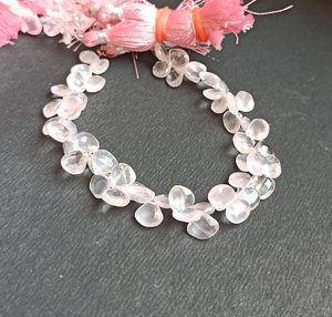 Bracelet de pierres de quartz rose naturel facettées en forme de cœur, 8 pouces, taille 6-7 mm, pierres précieuses de quartz rose, vente en gros par Indian Wholesale - Product Image 3