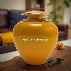 Urna de cremación marrón brillante Satori para adultos de diseño moderno de lujo, tarros para cenizas de Color personalizado de estilo americano, suministros funerarios al por mayor - Product Image 6
