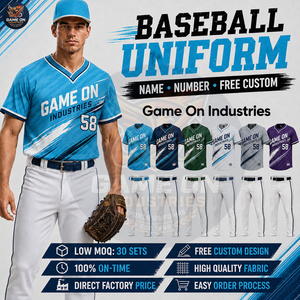 Tenues d'équipe, nouvelle arrivée, manches courtes, respirantes, boutonnées, prix de gros d'usine, ensembles de maillots de baseball personnalisés sublimés - Product Image 4