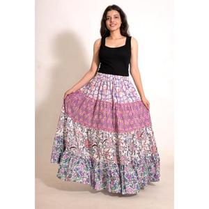 Handmade Cotton Printed Maxi <b>Skirt</b> | Patchwork Bohemian <b>Long</b> <b>Skirt</b> | Women's Casual <b>Summer</b> Outfit - Product Image 3