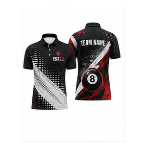 Camiseta de billar para hombre personalizada al por mayor, antiarrugas, con patrón liso y técnicas de teñido sencillo - Product Image 2