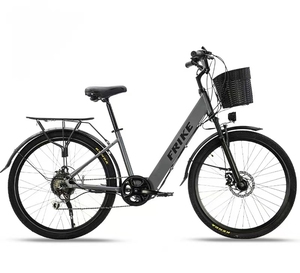 Bicicleta eléctrica urbana de 26 pulgadas para chicas y mujeres, con cuadro bajo, batería de litio de 36V 8Ah y motor sin escobillas de 250W - Product Image 3