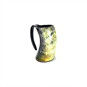 Viking Horn Mug Natural Ox Buffalo Horn Tankard Eco Friendly Medieval <b>Beer</b> Mug Norse Cup with Custom Logo for Wholesale Price - Product Image 2