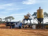 Pabrik Batching Beton Stasioner HZS35 35m³/jam, Pabrik Pencampur Beton Tetap Kecil untuk Proyek Konstruksi & Bangunan Pedesaan