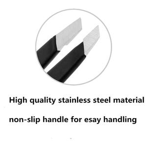 Pinzas de punta de fibra Juego de herramientas de cejas de volumen Pinzas de extensión de pestañas de alta calidad Pinzas de pestañas de etiqueta privada con logotipo - Product Image 6