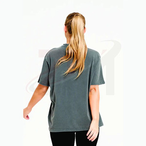 Fabricantes de Pakistán, Camisetas para Mujer al por Mayor, Camisetas de Color Gris para Unisex, Corte Regular, Lisas, Teñidas, Camisetas de Marca para Mujer - Product Image 3