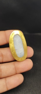 Pendentif rainuré en pierre de lune 100% naturelle, de qualité supérieure, avec rainure en laiton, prix de gros, lot de pendentifs en macramé en pierre de lune, cristal - Product Image 4