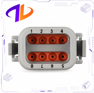 Carcasa de Conector Automotriz Sellada de Cobre de 8 Pines Macho/Hembra Compatible con DTM06-08SA-E007, Serie DTM, Gris, Conector de Cable a Cable, 12V 3A - Product Image 3