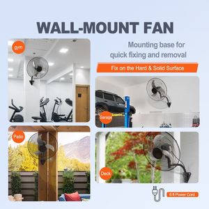 Ventilatore industriale da parete in metallo ad alta velocità da 20 pollici a 3 velocità Max. Ventilatore oscillante commerciale e residenziale da 4650 CFM con spina tipo AU - Product Image 3