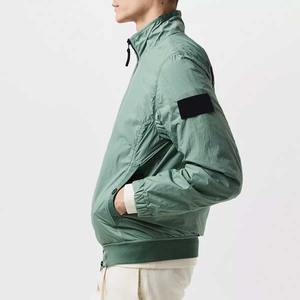 Nouvelle arrivée : veste bomber verte pour homme, col montant, fermeture éclair, vêtement d'extérieur décontracté, matière polyester, pour l'hiver - Product Image 4