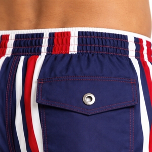 Shorts de bain rayés pour hommes à séchage rapide avec cordon de serrage, décontractés, pour l'été, imprimés par sublimation, légers et à séchage rapide - Product Image 4