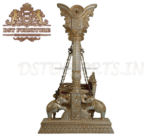 Columpios Modernos de Madera de Teca Tallados a Mano para Interiores, Decoración para Sala de Estar, Tamaño Personalizado, California - Product Image 2