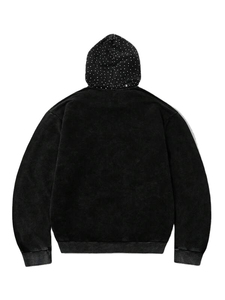 Veste en polaire à capuche surdimensionnée pour homme avec imprimé à pois brillants, fermeture éclair sur le devant, style streetwear décontracté, vêtements d'automne - Product Image 2