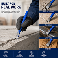 Ciseau plat robuste avec manche hexagonal bleu pour le béton, la maçonnerie, les carreaux, le métal, le bois et les applications de construction générale