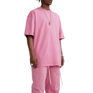 เสื้อยืดคอกลมโอเวอร์ไซส์สำหรับผู้ชาย ผ้าถักน้ำหนัก 230 กรัม 100% ผ้าฝ้าย พิมพ์ลายไม้ไผ่แบบเรียบ สามารถปรับแต่งได้ ล้างสีแบบแอซิดวอช - Product Image 3