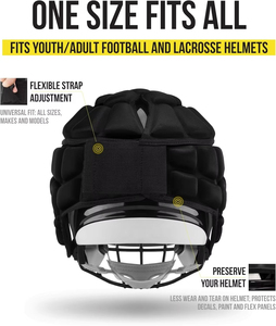 Casco acolchado de fibra suave hecho a medida para fútbol americano con logotipos laterales personalizados, gorras Guardian, funda para casco de fútbol americano - Product Image 6