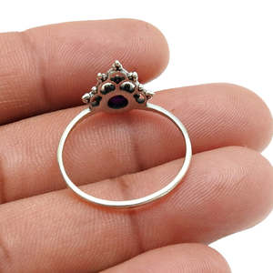 Handmade Crown <b>Ring</b> In Bohemian Style Crafted From 925 Solid Silver Jewelry For Women Comes With Round Cut <b>Labradorite</b> Gemstone - Product Image 3